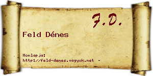 Feld Dénes névjegykártya